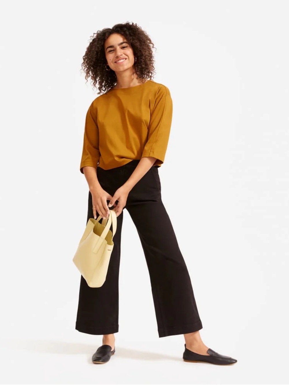 Everlane Black Wide leg crop pants